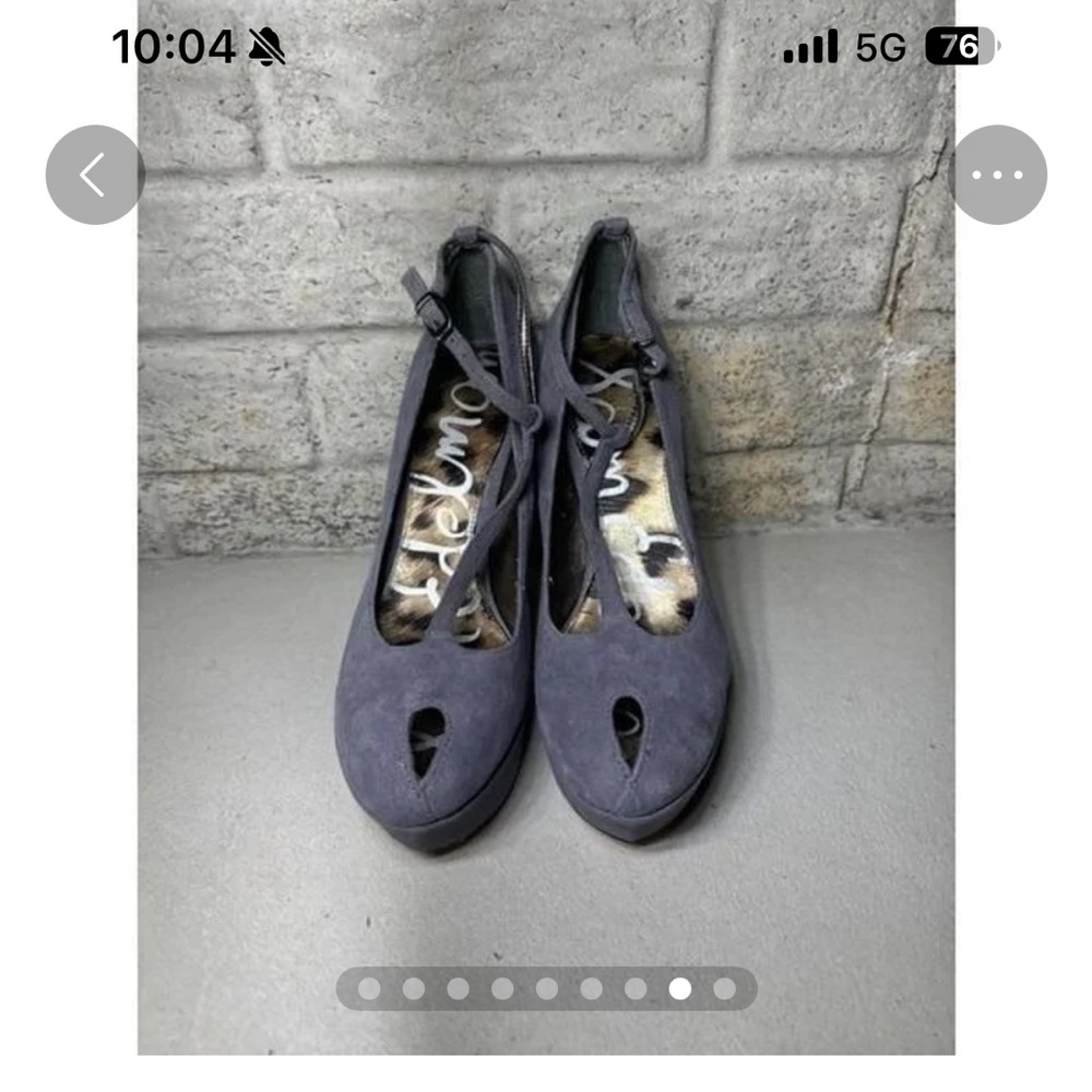 NIB Sam Edelman Nivan Rainy Grey Suede Heels Women's Size 6